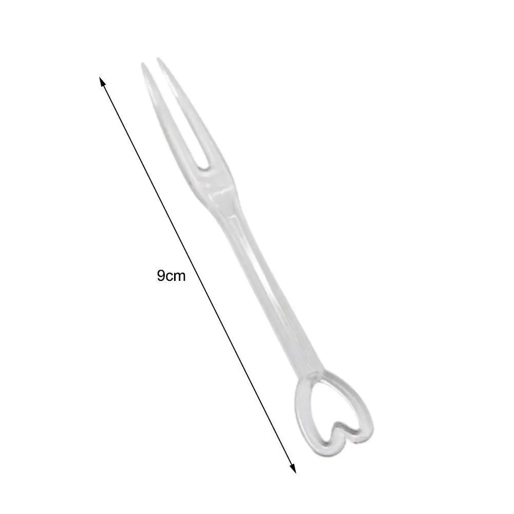 

Fruit Fork Mini Clear Disposable plastic Forks For Party BBQ Sticks Picks Skewer Set Home Dining Food Cake Fruit Fork