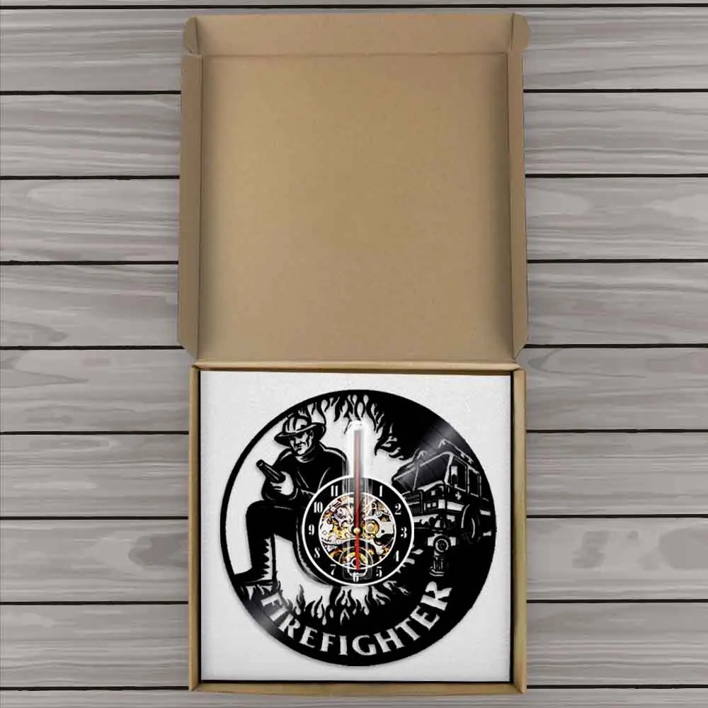 Настенные часы с фигурой Пожарника декоративные винтажные настенные 3D виниловой