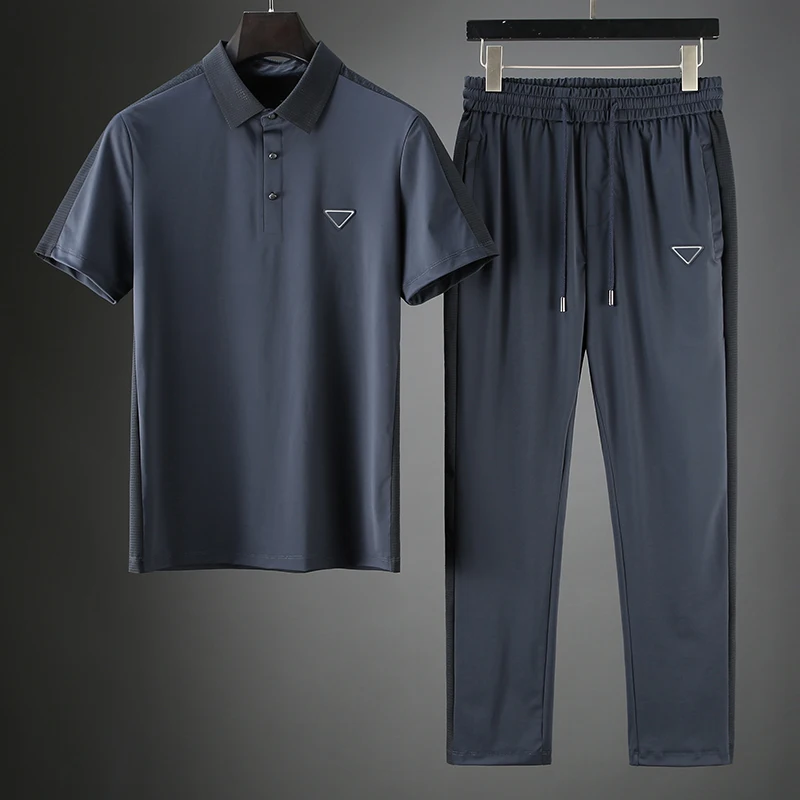 Мужской Сверхтонкий спортивный костюм JSBDSummer яркий контрастный дышащий из двух