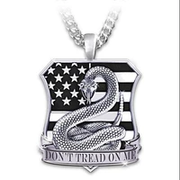 mens vintage snake shape pendant necklace jewelry accessories fashion american flag
