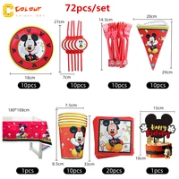 1set mickey mouse party decor baby shower kids birthday party disposable party supplies mickey cake plate 1st birthday boy decor