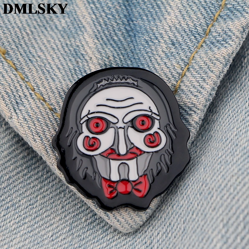 

DMLSKY Saw Pins Horror cartoon Metal Pins and Brooches Shirt Lapel Pin Backpack Badge Hat Pins Jewelry M3850