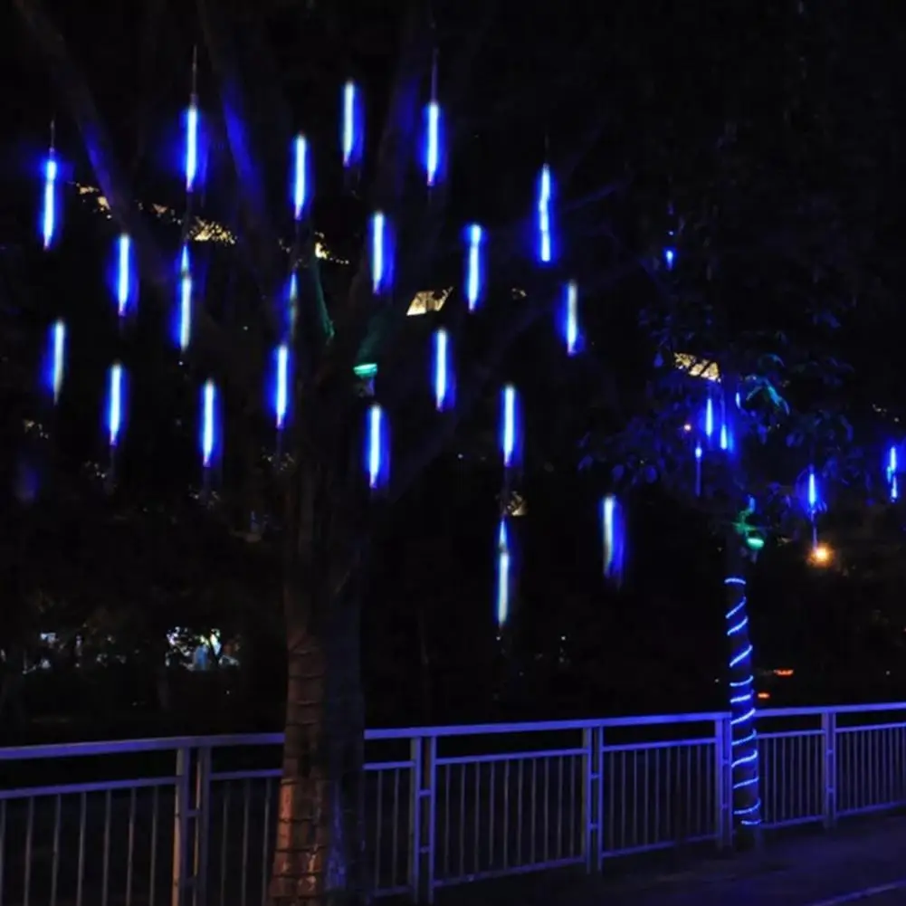 

[ Clearance Sale ] 8pcs 30cm Hollow Waterproof LED Meteor Shower Lamp Light Stick Decoration US Plug