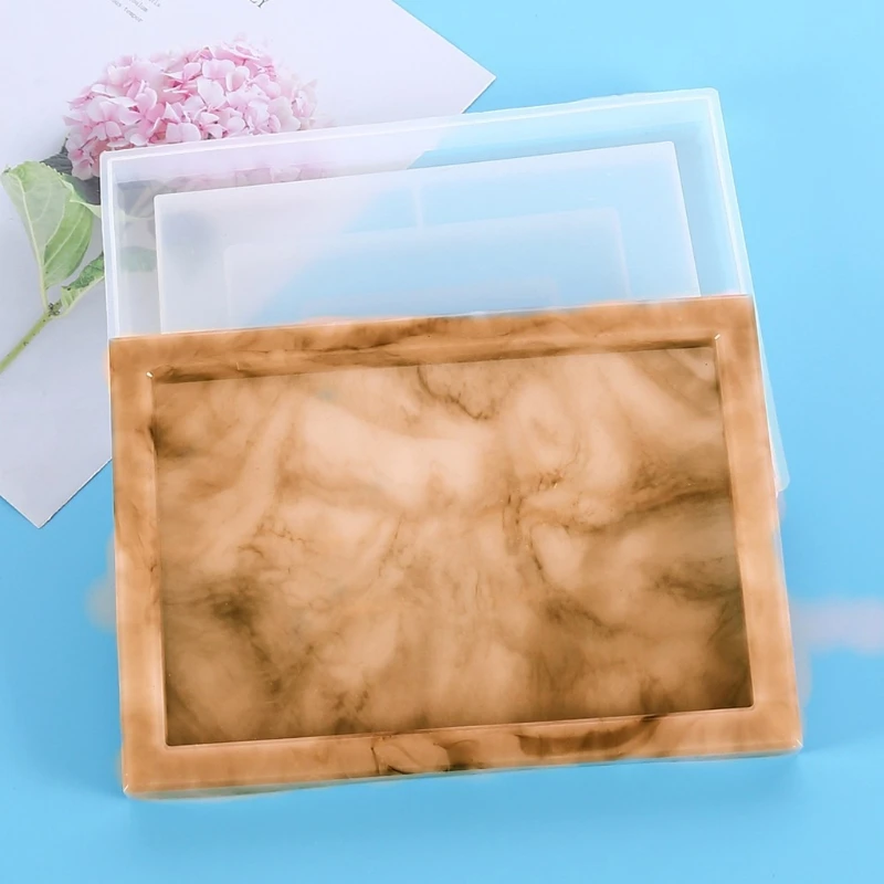 

DIY Rectangle Flower Pot Tray Epoxy Resin Mold Large Plate Dinner Dish Tray Mold