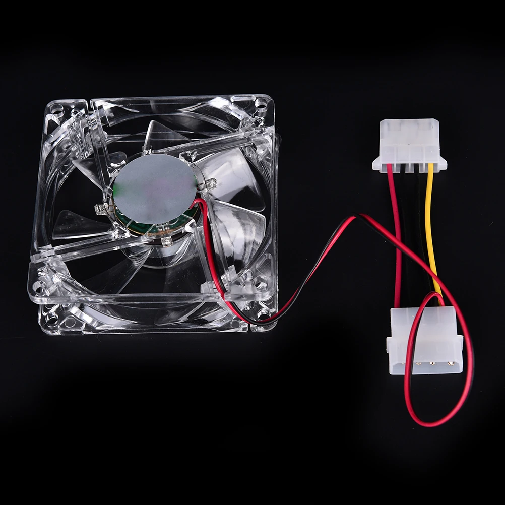 8 см PC компьютерный прозрачный чехол Quad 4 синий/красный/цветной светодиодный