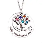 Ожерелье с кулоном в виде семейного дерева с камнями по месяцу рождения, индивидуальное изготовление с любым именем YP2548