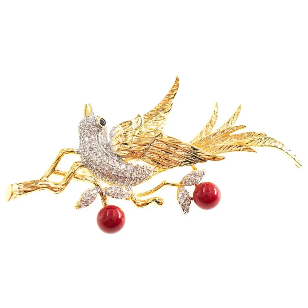 Кубический циркон Птица Брошь булавка ювелирные аксессуары для женщин подарок