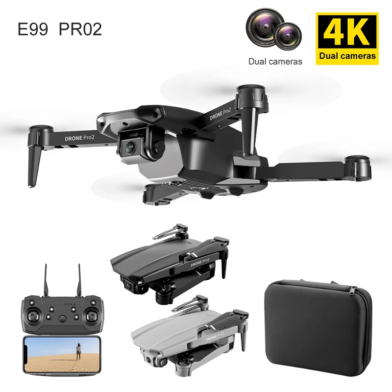 New E99 Pro2 RC Mini Drone 4K 1080P Rc Drone Dual Camera WIFI FPV Aerial Photography Helicopter Foldable Quadcopter Dron ToyGift