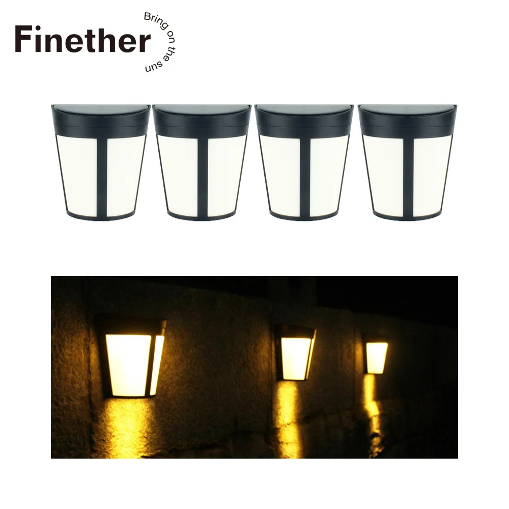4 шт. настенный светильник на солнечной энергии уличный Садовый Солнечный датчик