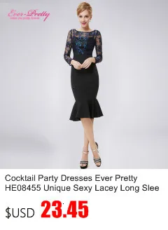 Robe De Soiree Ever Pretty женские элегантные вечерние платья винтажные атласные кружевные вечерние платья с рукавом три четверти