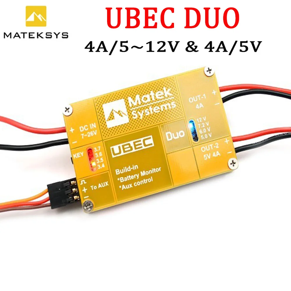 Matek System UBEC DUO 4A/5 ~ 12V & 4A/5V для RC Quadcopter RC самолета RC Полетный контроллер UBEC Мощность модель Matek System UBEC DUO 4A/5 ~ 12V & 4A/5V для RC Quadcopter RC самолета RC Полетный контроллер UBEC Мощность модель