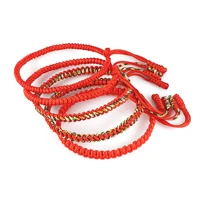charm lucky red rope bracelets women men adjustable handmade knot woven string bracelet anklet amulet couple stretch jewelry