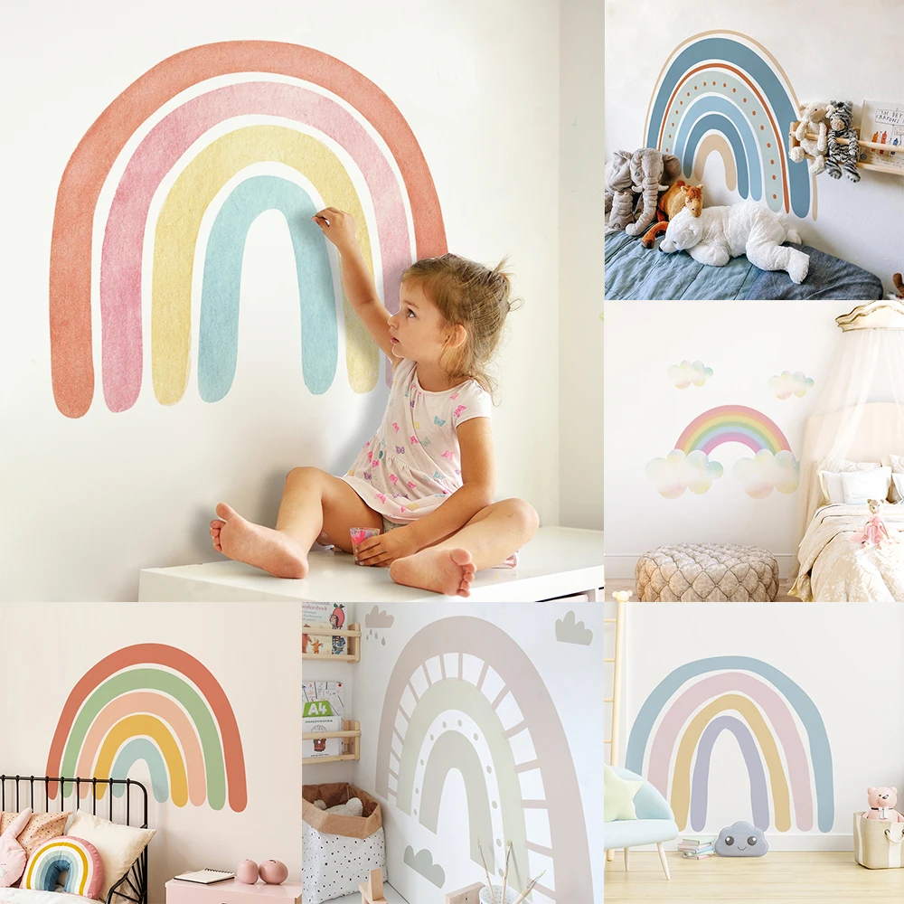 Модные съемные настенные наклейки в богемном стиле Розовая Радуга