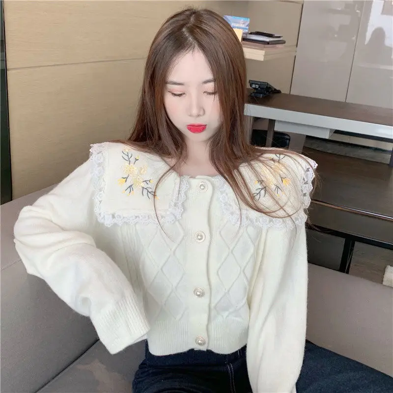 

Женский модный новый весенне-осенний Повседневный свитер в западном стиле, свободная универсальная блузка, вязаный кардиган