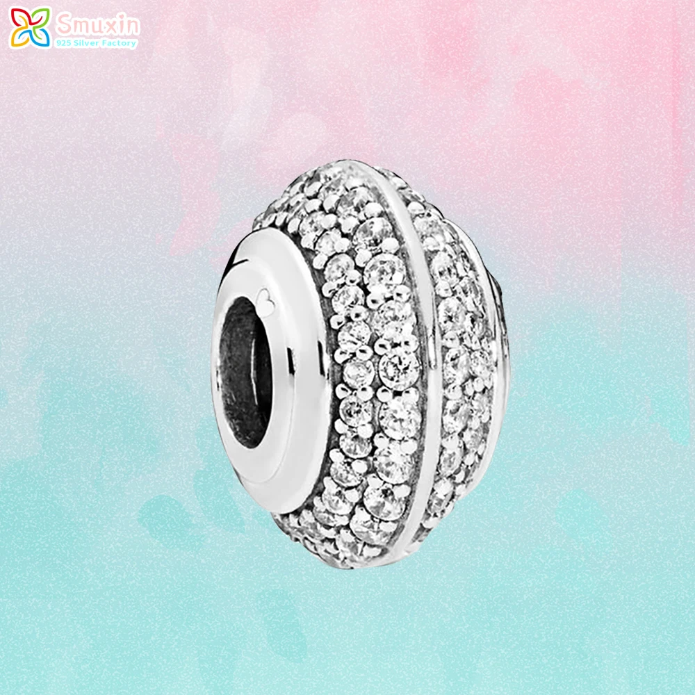 

Smuxin 925 Sterling Silver Beads Sparkling Pave Charms fit Original Pandora Bracelets for Women Jewelry Making Girl Gift