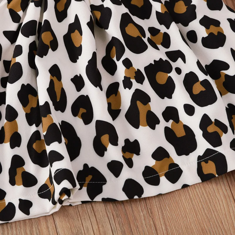 

2020 Fashion Newborn Toddler Baby Girls Dress Leopard Print Long Sleeve Knee Length A-Line Dress 6 9 18 24months