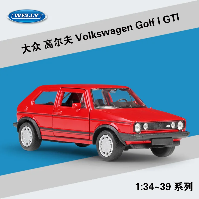 Металлическая литая модель автомобиля WELLY 1:36 Volkswagen Golf I GTI из сплава для
