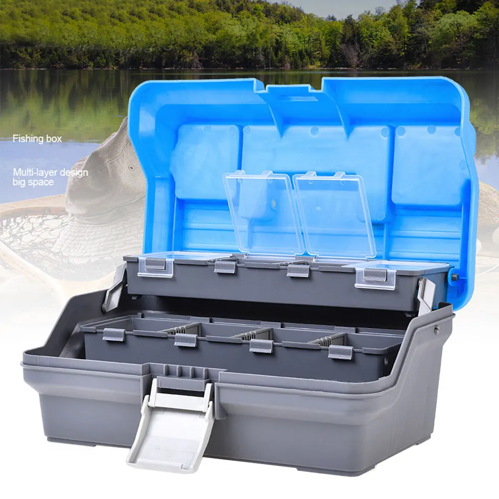 

Fishing Lure Tool Box 27878 Fishing Gear Suitcase Bait Box Pesca Multi-layer Big Space Take In Hooks Pins Bite Leads