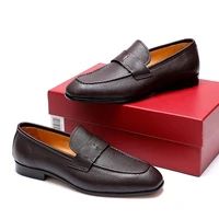 spring and autumn mens shoes leather peas shoes flat soled casual shoes british style loafers soft soled driving shoes