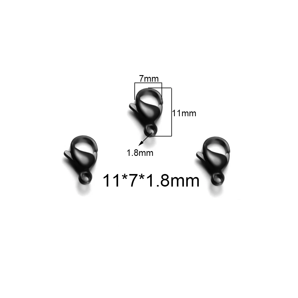 11mm Semitree 25 шт. Нержавеющая сталь золотистый и черный карабины бижутерии, материал для рукоделия Цепочки и ожерелья Аксессуары для изготовления браслетов 9/10/12/15 мм - Цвет: 11mm