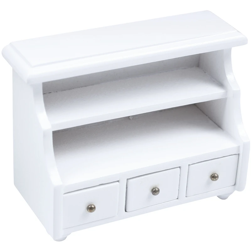 

1/12 миниатюрная мебель для кукольного домика, шкаф для ванной, шкаф для туалета, белый