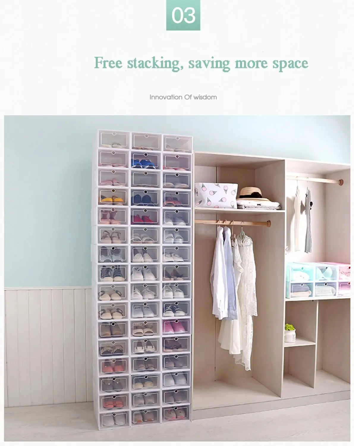 MeterMall прозрачный DIY коробка для обуви Складная прозрачная обувь чехол хранения