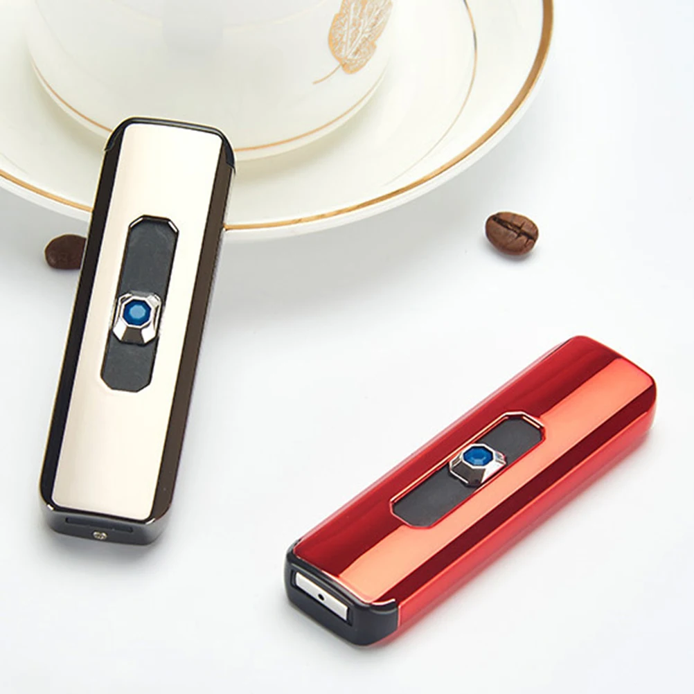 1 шт. ветрозащитная USB зажигалка с эффектом пуш ап перезаряжаемая электрическая