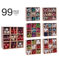 99pcsset christmas tree decorations balls 3cm xmas ornament ball box set party home decor new year hanging ball pendant gifts