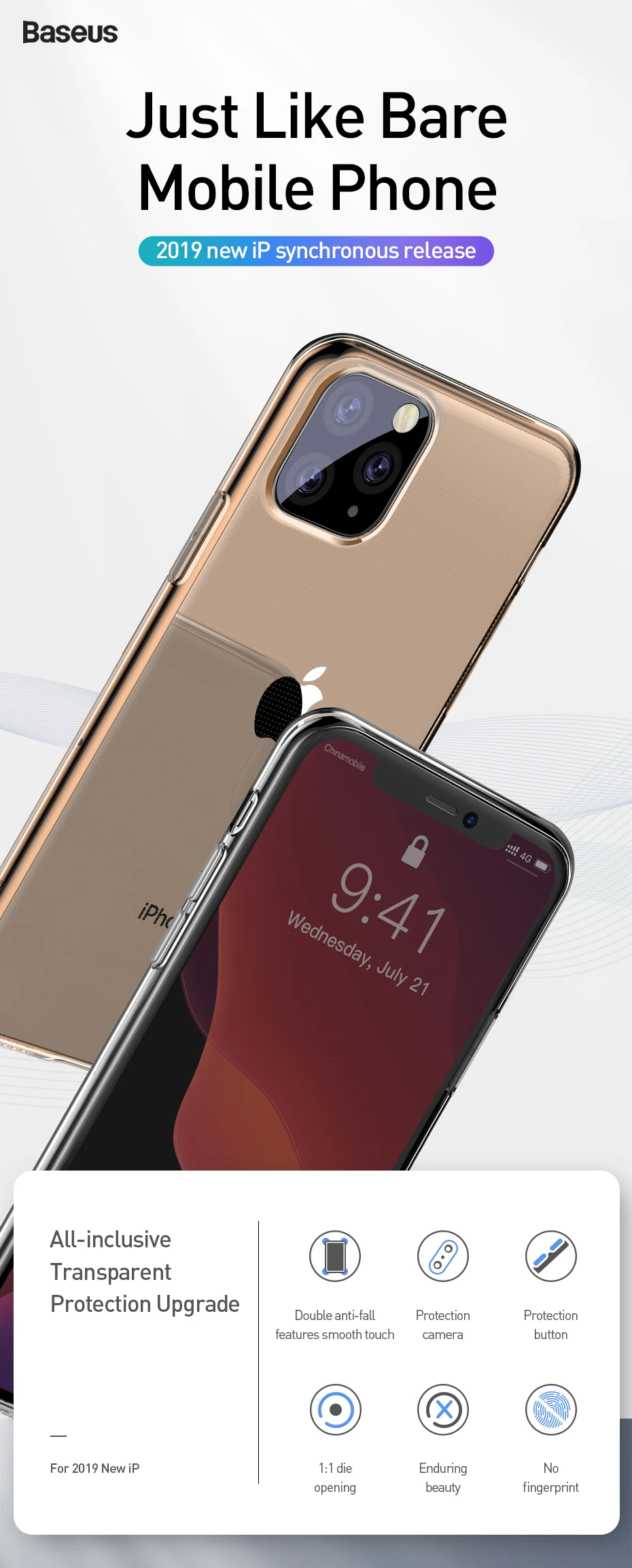 Прозрачный чехол Baseus для iPhone 11 Pro Max XS Max Xr 11Pro чехол Coque Ультратонкий Мягкий ТПУ силиконовый чехол для iPhone11 Fundas
