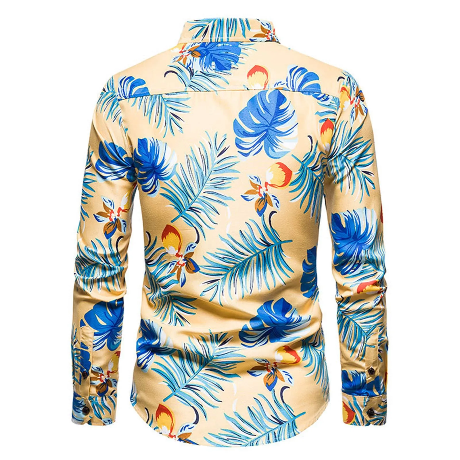 

Men's Shirts Autumn Winter Fashion Loose Cardigan Long-sleeved Floral Hawaiian Print Lapel Button Shirt Men Clothing Plus Size