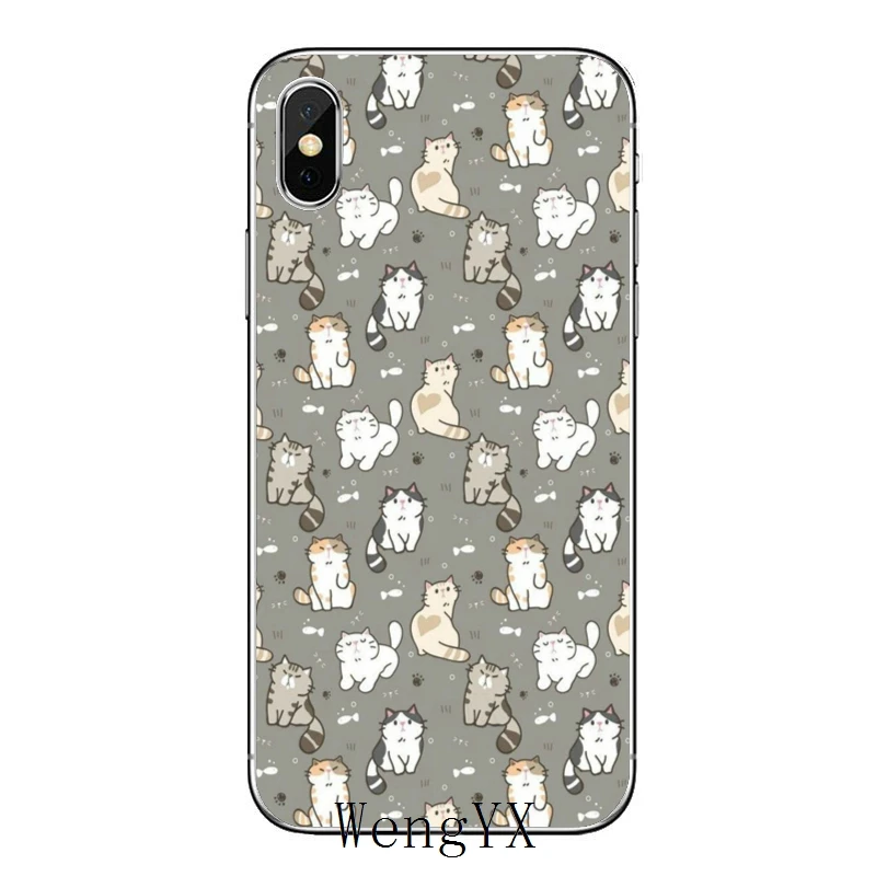 Korean cat pattern Silicone Phone Case For Huawei P30 P20 Pro P10 P9 P8 Lite Y5 Y6 Y7 Y9 Prime P Smart Plus 2018 2019 | Аксессуары для