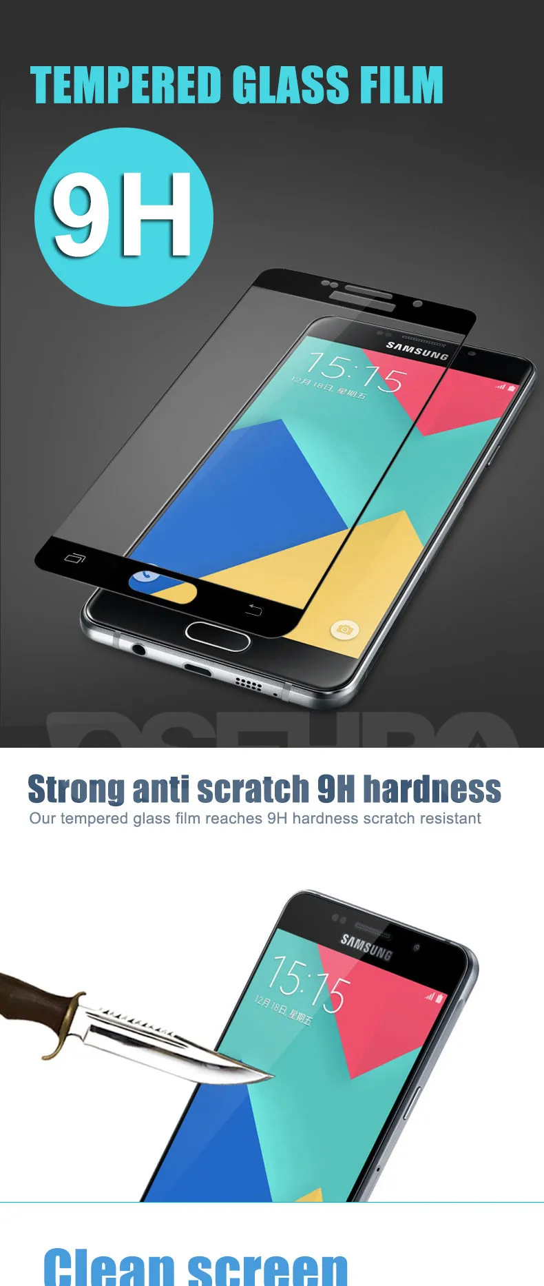 9D защитное стекло на Samsung Galaxy A3 A5 A7 J3 J5 J7 S7 полное покрытие закаленное защитное стекло для экрана