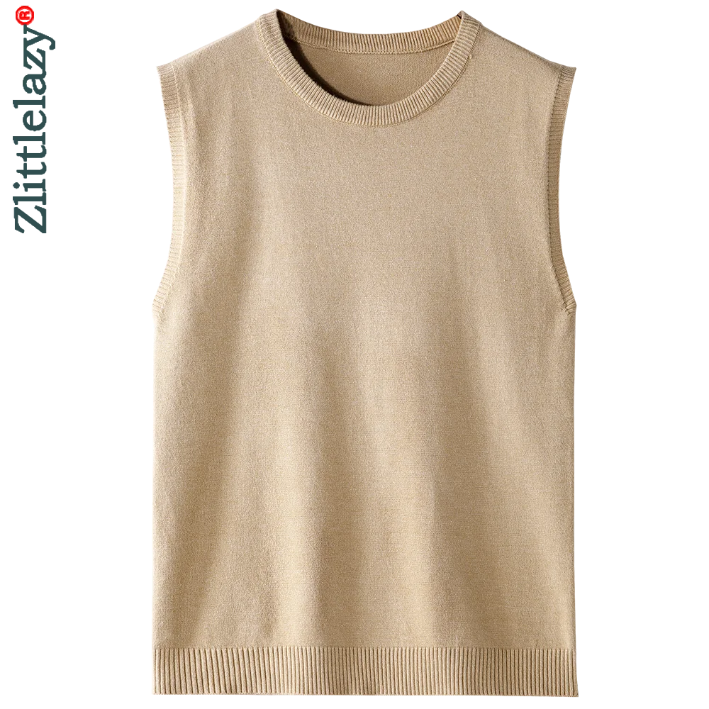 

2022 Casual Knitted Thick Sweater Vest Men Pullover Clothing Fashion Clothes Knit Winter Warm Mens Sleeveless Sweaters Pullovers