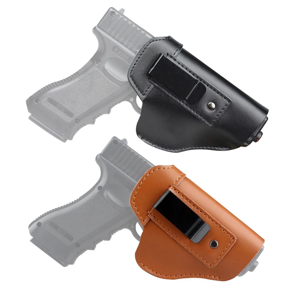 

IWB Leather Concealed Gun Holster Pistol Clip Holster for Glock 17 19 22 23 43 Sig Sauer P226 P229 Ruger Beretta 92 M92 s&w