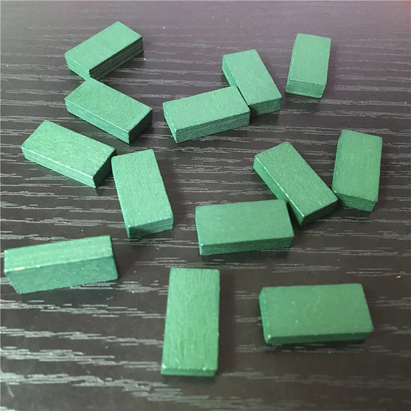 Dark green 50 шт. 20*10*5 мм цветной Кирпич марки кубовидные деревянные шахматы игровые части для жетонов доска принадлежность для игр 10 цветов - Цвет: Dark green