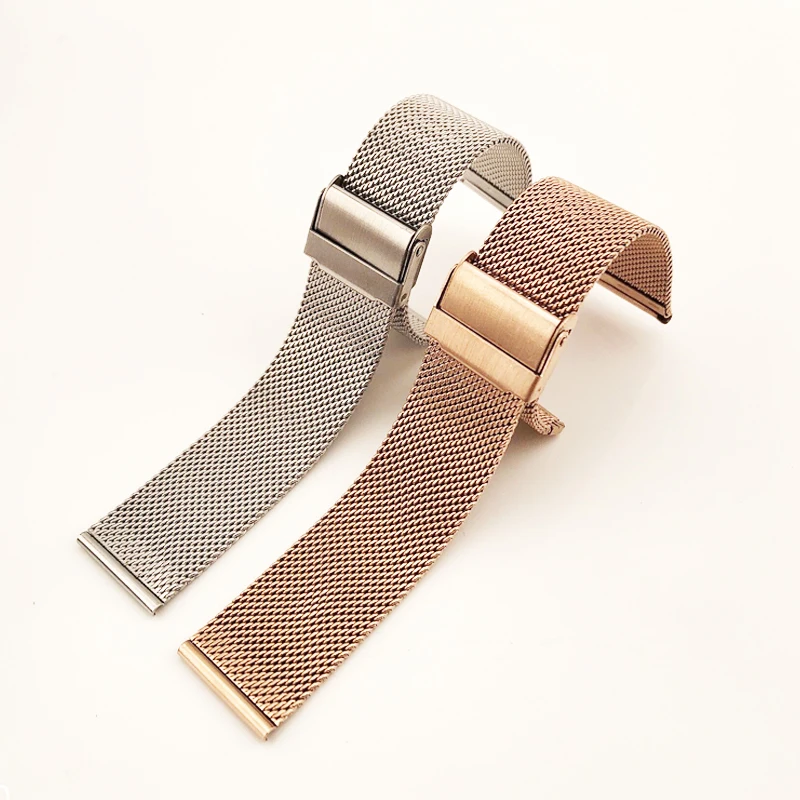 12/14/16/18/20/22mm Stainless Steel Watch Band Straight End Bracelet Mesh Hook Watch Strap More Colors Shellhard Drop Shiping