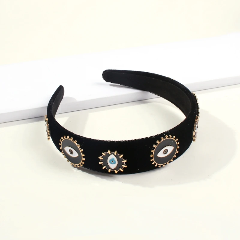 Женский обруч для волос в стиле барокко теплый мягкий бархатный с широким