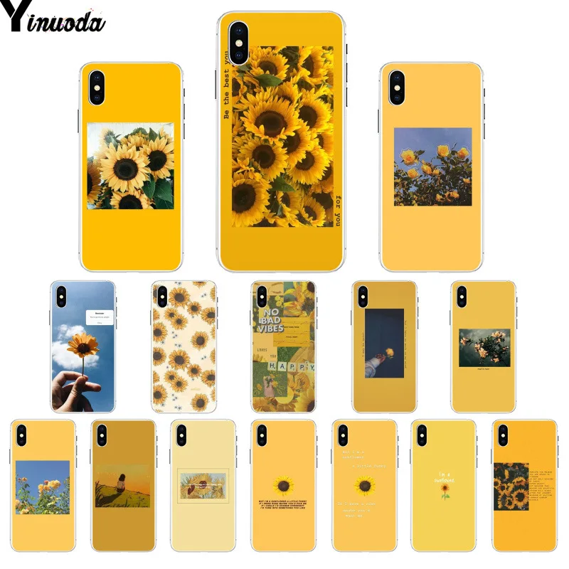 Yinuoda жёлтый Подсолнух красочные милые аксессуары для телефонов Чехол Apple iPhone 8 7 6 6S