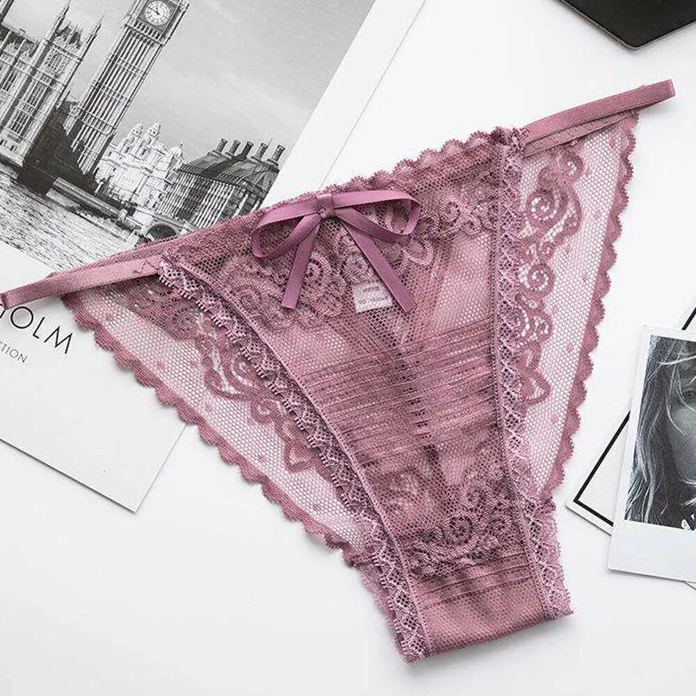 Сексуальные женские кружевные трусики с бантиком трусы цветочные кружева Для