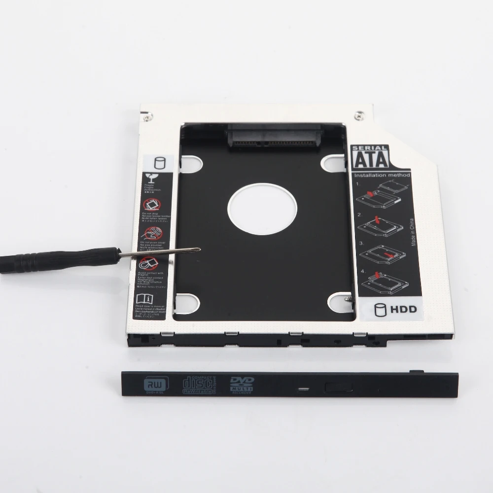 Универсальный алюминиевый 9 5 мм SATA 2nd жесткий диск SSD для оптического устройства