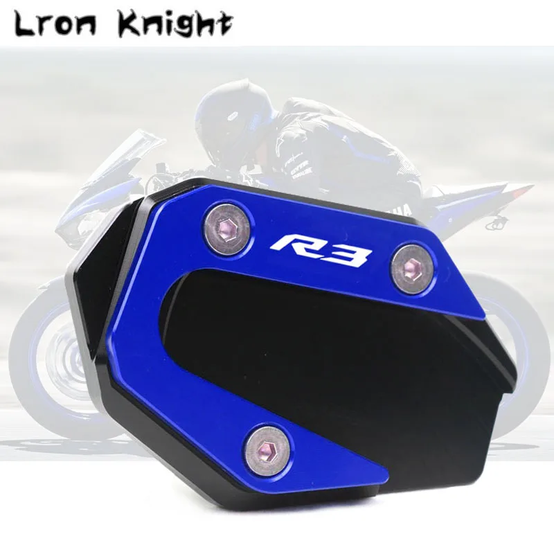 

Для YAMAHA YZF-R3 YZFR3 ABS YZF-R25 YZF R3 R25 2015-2020 2019 CNC Kickstand Side Stand Extension Pad Support Plate Enlarge