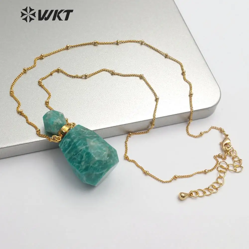 WT-N1162 Флакон духов Ожерелье из натурального камня Драгоценный камень Дымчатый с