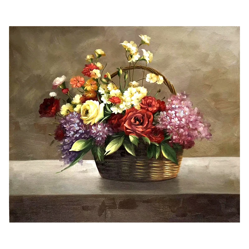 Koop 100% Handgeschilderd Klassieke Bloem En Fruit Olieverfschilderij Art Gift Home Decoratie Woonkamer Wall Art Frameloze Foto