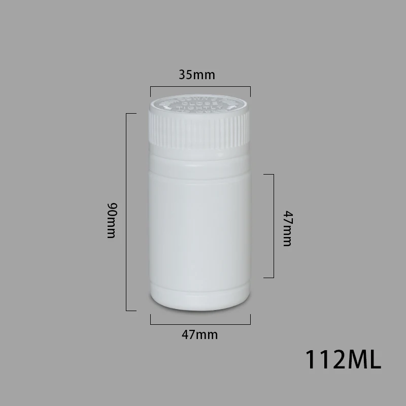 50 set of 112ml 50 шт 112 мл белая пластиковая Медицинская бутылка с защищающей от детей крышкой для капсул таблеток пищевого качества HDPE материала - Цвет: 50 set of 112ml