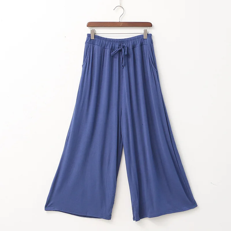 

Summer Modal Wide Leg Pants Loose Girls Trousers Korean Thin Casual Large Size Elastic Streetwear Black Pleated Oversized Pants