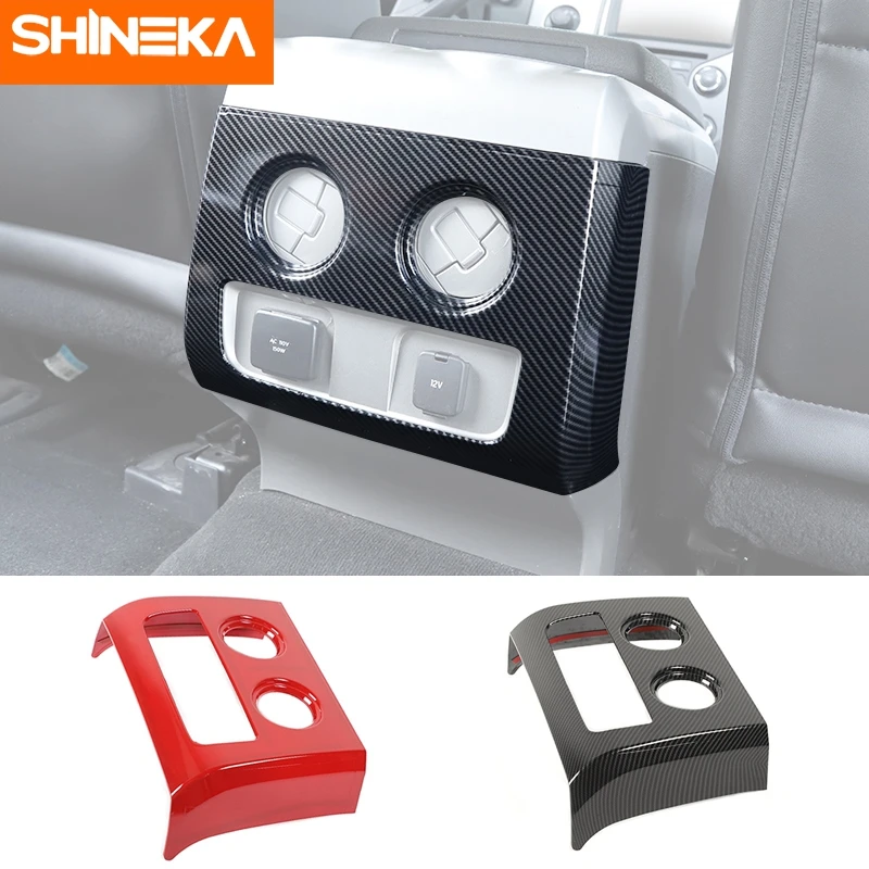

SHINEKA Car Armrest Box Rear Air Conditioner Outlet Vent Frame Trim Cover For Ford F150 Raptor 2009-2014 Interior Accessories