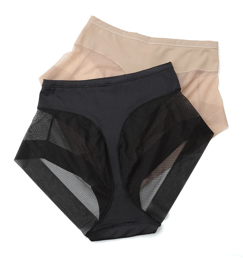 

Exquisite High-waisted Underwear Female Seamless Soft High Elastic Panties Comfortable Breathable Elegant Mesh Spliced Briefs