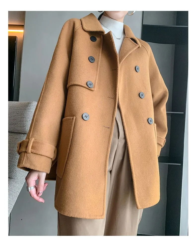 

Новинка, модное осенне-зимнее пальто, Высококачественная женская теплая куртка из мериносовой шерсти с длинным рукавом, Толстая теплая дли...