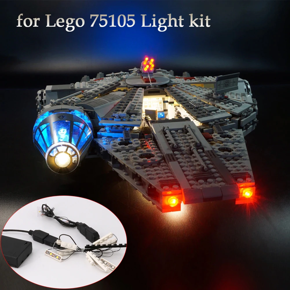 

Светильник ильников для конструктора «Сокол Тысячелетия», светодиодный светильник п, совместимый с Lego 75105