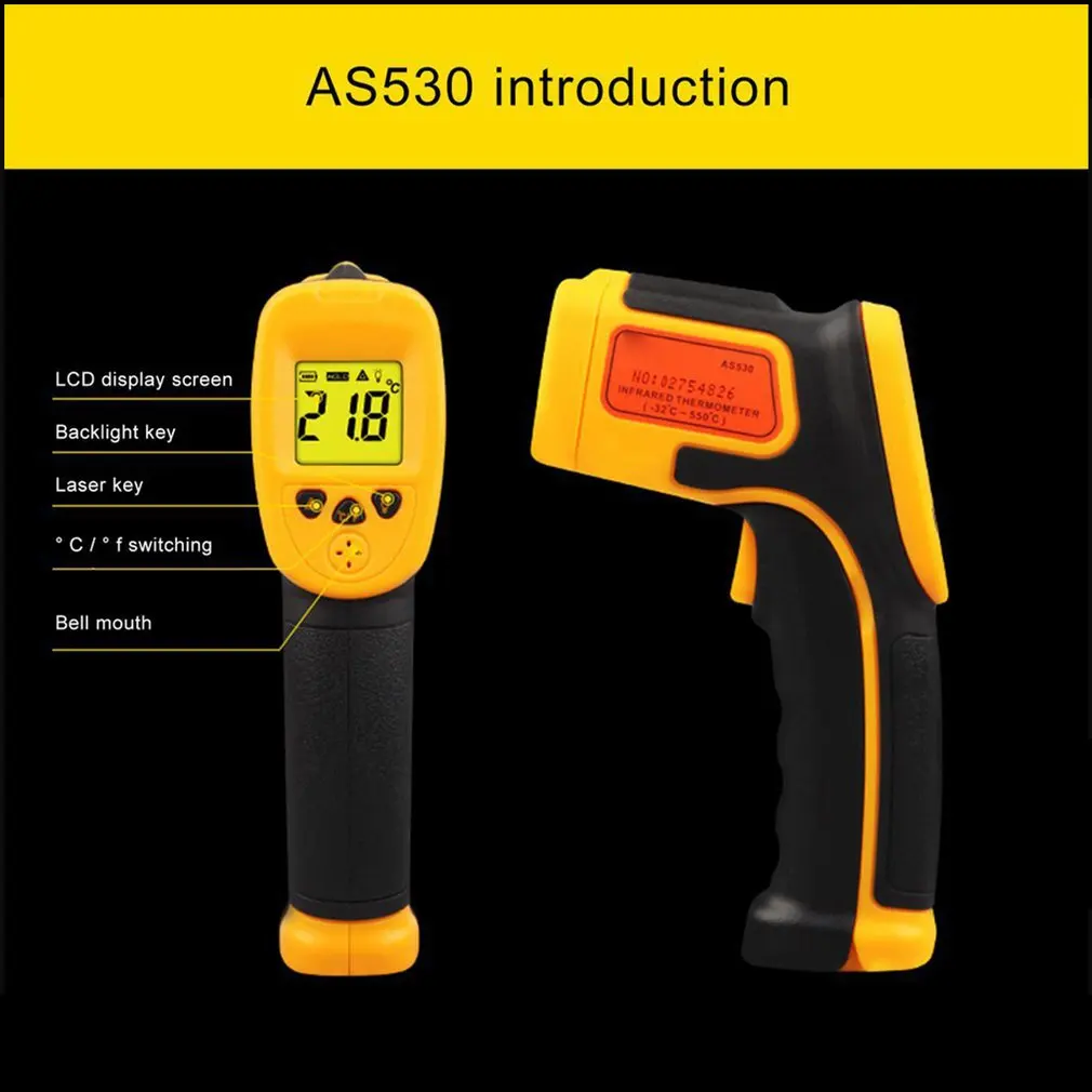 

As530 industry Laser Infrared thermometer Digital Non Contact Kitchen Food Professional Grade Temperature Tester